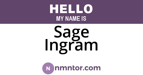 Sage Ingram