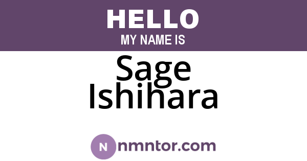 Sage Ishihara