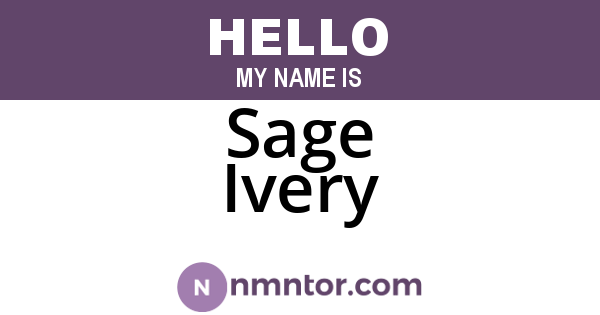 Sage Ivery