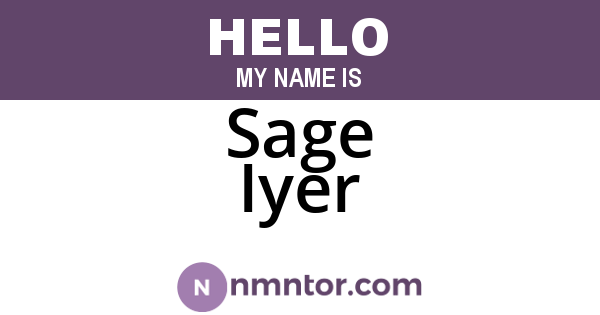 Sage Iyer