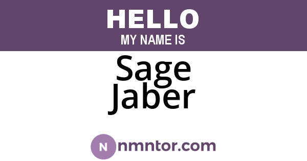 Sage Jaber