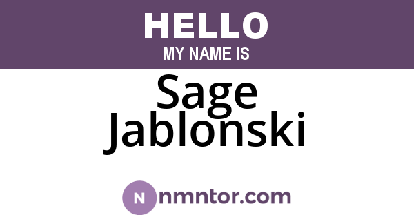 Sage Jablonski