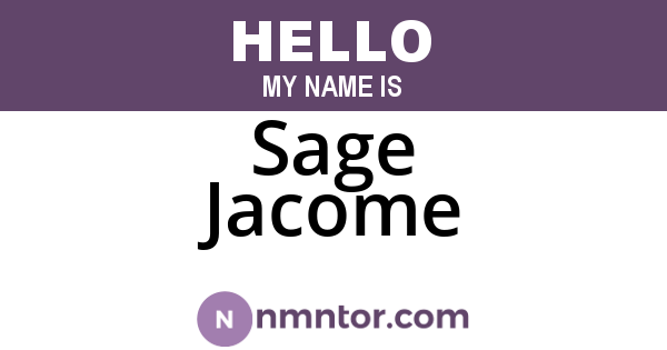 Sage Jacome