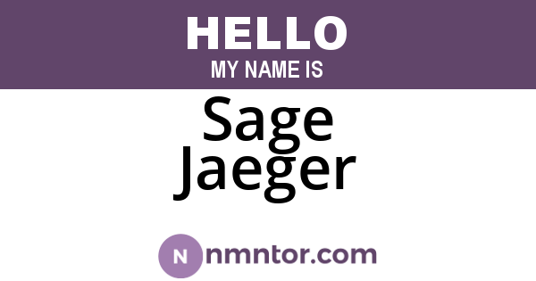 Sage Jaeger