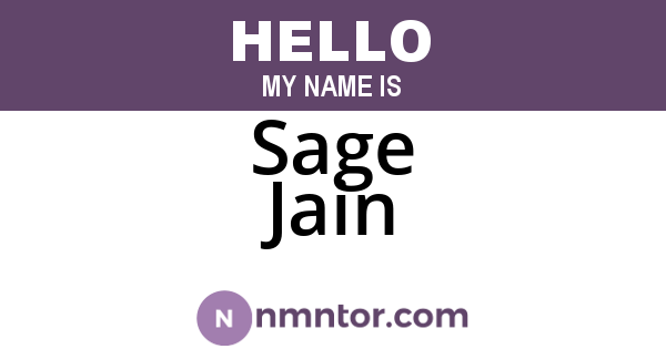 Sage Jain
