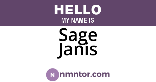 Sage Janis