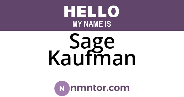 Sage Kaufman