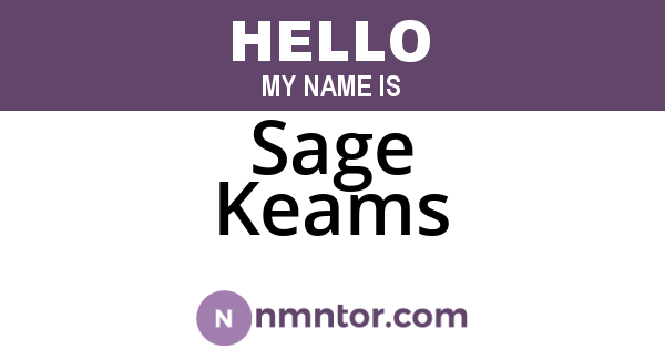 Sage Keams