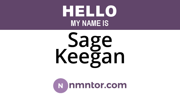 Sage Keegan
