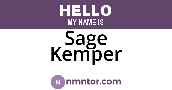 Sage Kemper