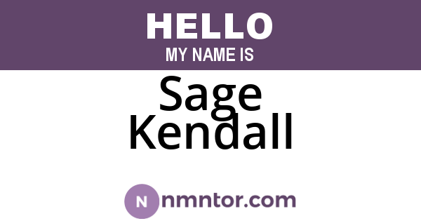 Sage Kendall