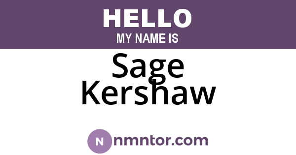 Sage Kershaw