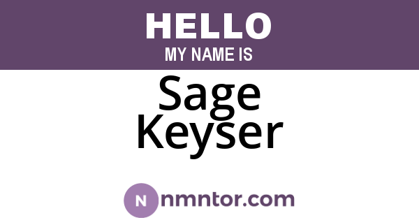 Sage Keyser