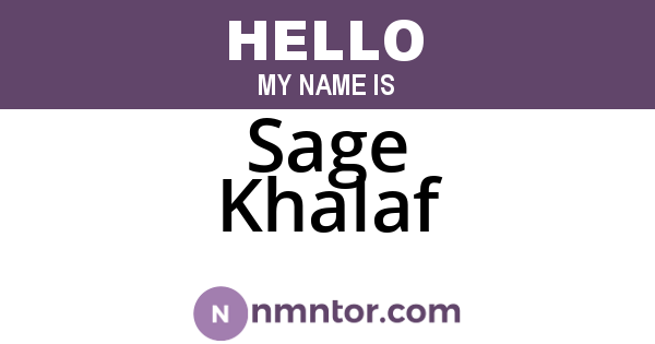 Sage Khalaf