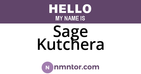 Sage Kutchera