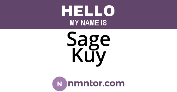 Sage Kuy