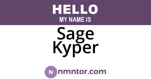 Sage Kyper