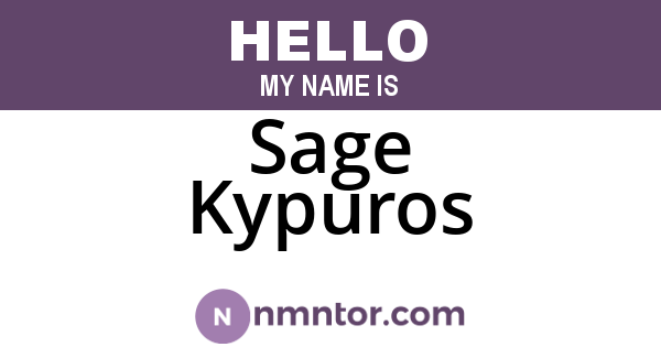 Sage Kypuros