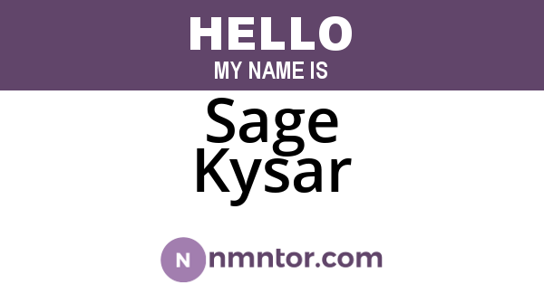 Sage Kysar