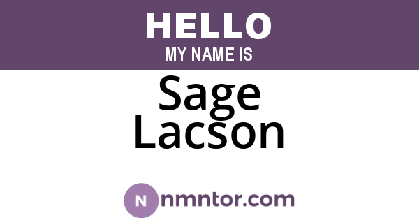 Sage Lacson