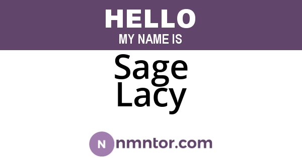 Sage Lacy