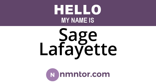 Sage Lafayette