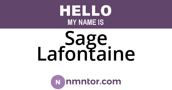 Sage Lafontaine