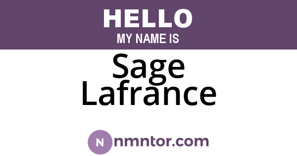 Sage Lafrance