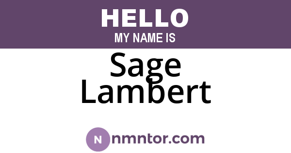 Sage Lambert