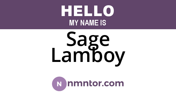 Sage Lamboy