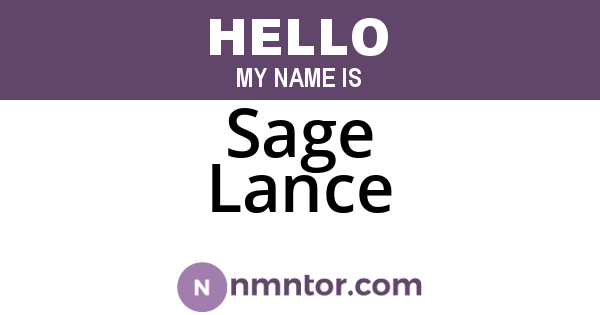 Sage Lance