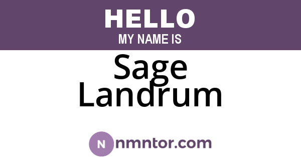 Sage Landrum