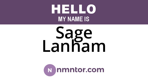 Sage Lanham