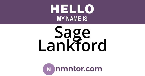 Sage Lankford