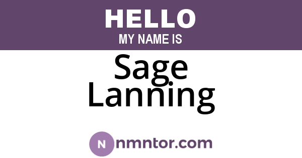 Sage Lanning