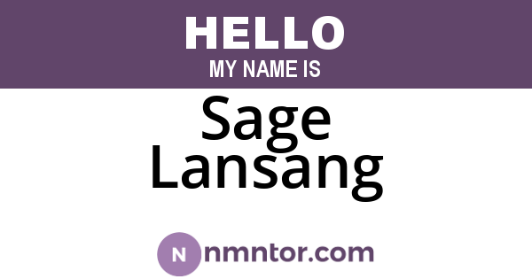 Sage Lansang