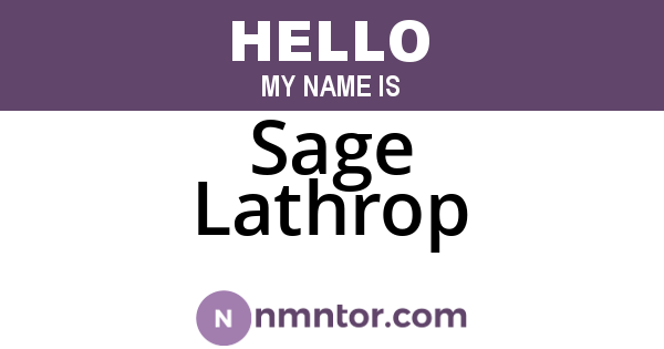 Sage Lathrop