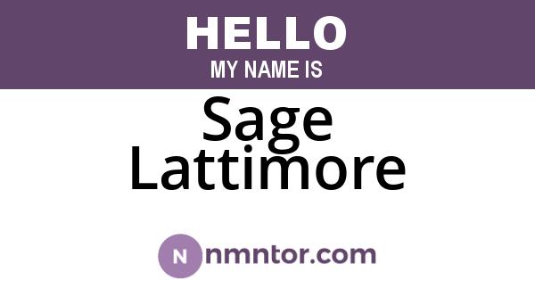 Sage Lattimore