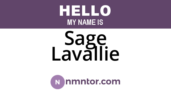 Sage Lavallie