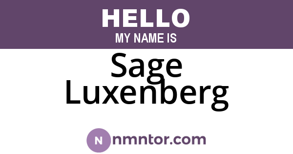 Sage Luxenberg