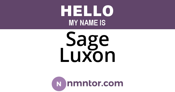 Sage Luxon