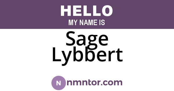 Sage Lybbert