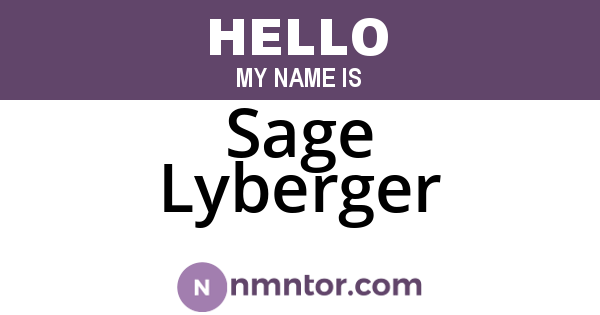 Sage Lyberger