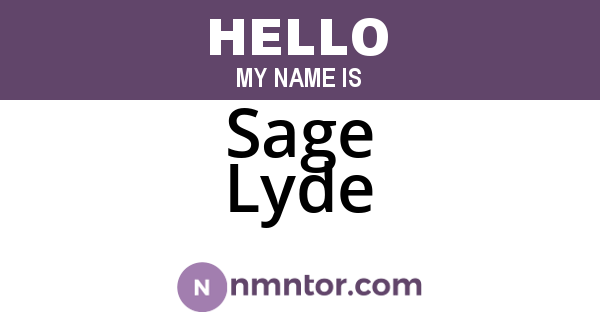 Sage Lyde