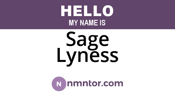 Sage Lyness