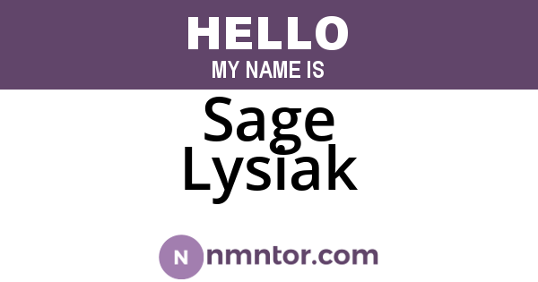 Sage Lysiak