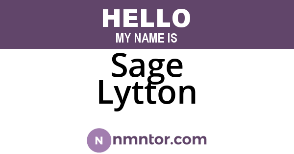 Sage Lytton