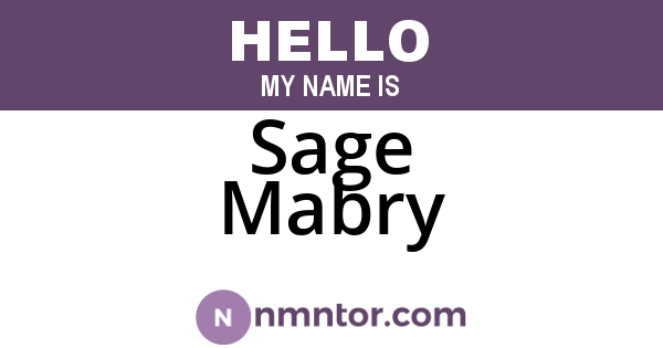 Sage Mabry