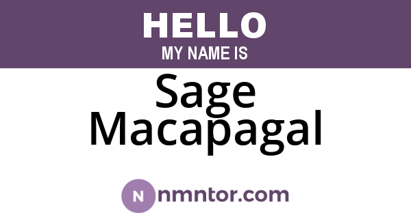 Sage Macapagal