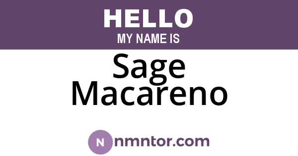 Sage Macareno